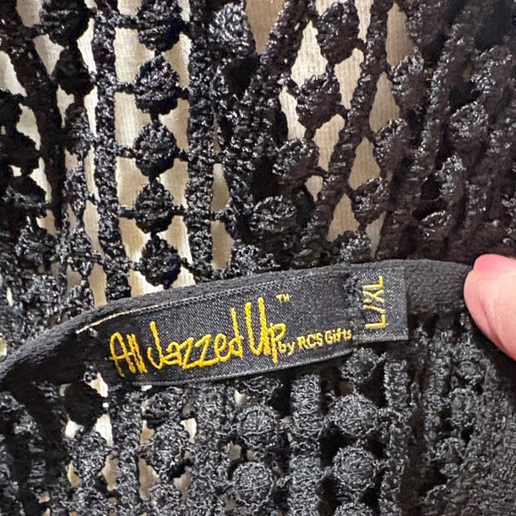 Chic Black Lace Cover Up Tunic Top - Picture 5 of 5